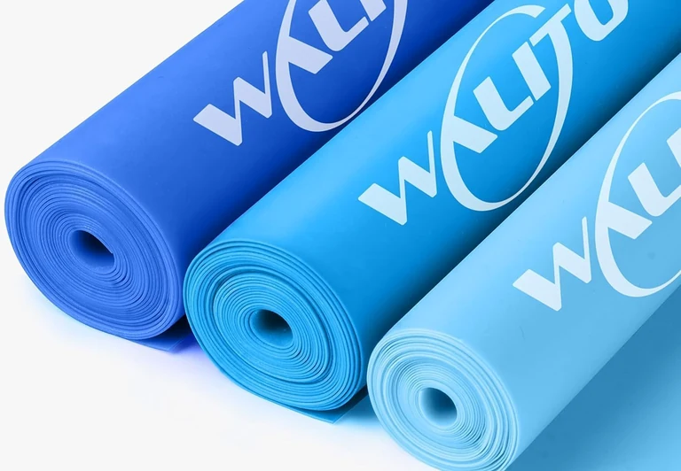 Blue TPE flat-band material and printed level markings