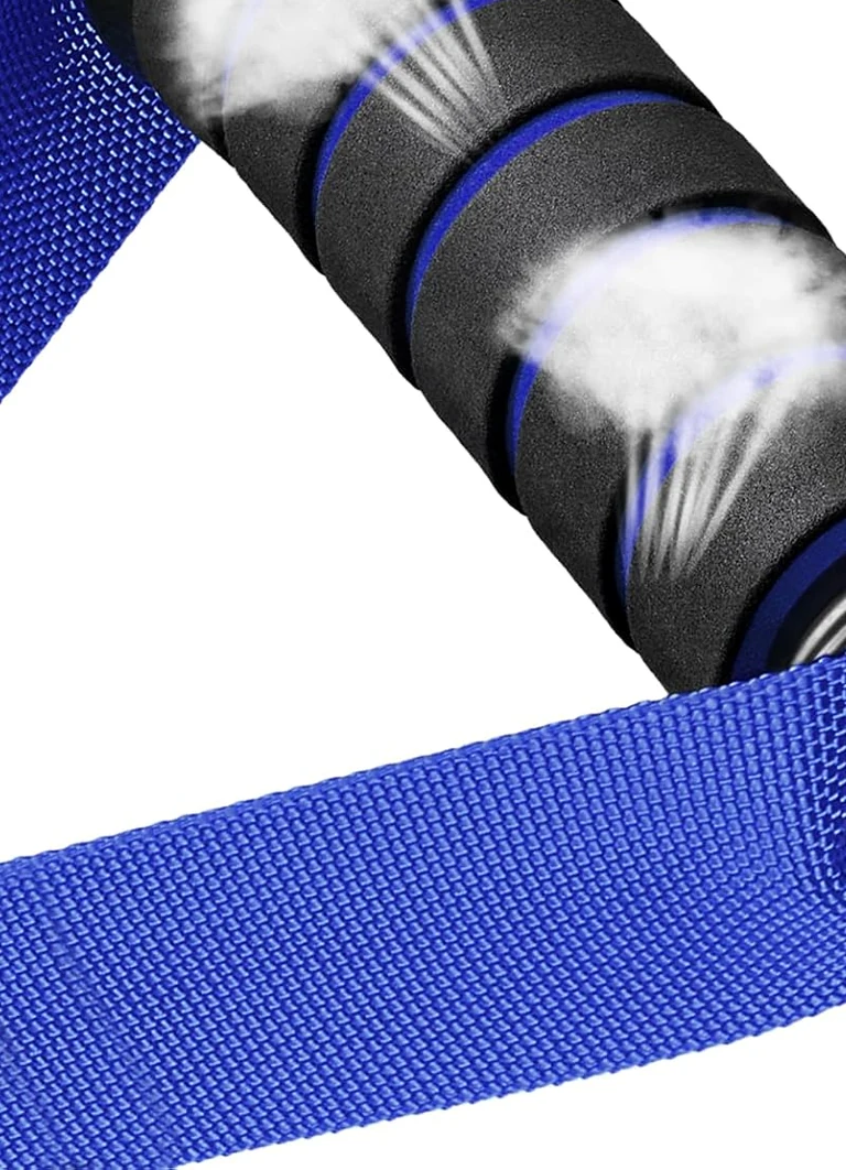 Foam grip and blue nylon webbing detail